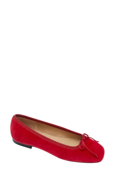 Ann Mashburn Square Toed Flat In Red