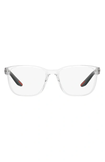 Prada 57mm Pillow Optical Glasses In Crystal