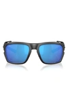 Costa Del Mar King Tide 8 60mm Polarized Rectangular Sunglasses In Blue