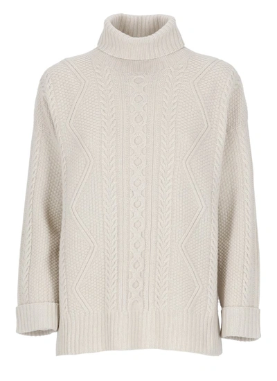 D-exterior Virgin Wool And Silk Sweater In Ivory
