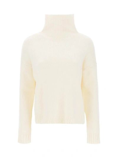 Max Mara 'gianna' Wool And Cashmere Funnel-neck Sweater In White
