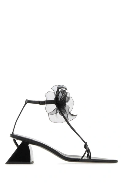 Nensi Dojaka Flower-detail 75mm Sandals Sandals In Black
