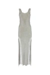 Santa Abito Lungo In Maglia Metallica Argento Donna In Silver