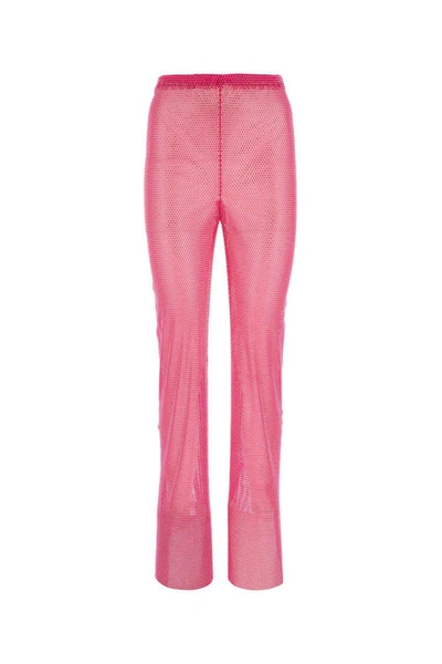 Santa Brands Sheer Mesh Flare Pants In Pink