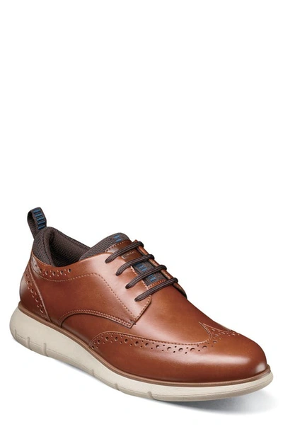 Nunn Bush Men's Stance Wingtip Casual Oxford Shoes In Cognac Multi