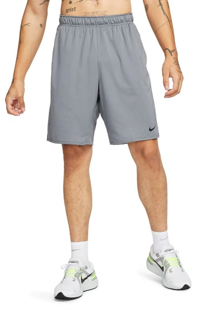 Nike Men's Totality Dri-fit Unlined Versatile 9" Shorts In Smoke Grey/ Black