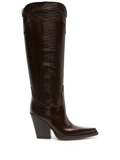 Paris Texas El Dorado 100mm Leather Boot In Brown