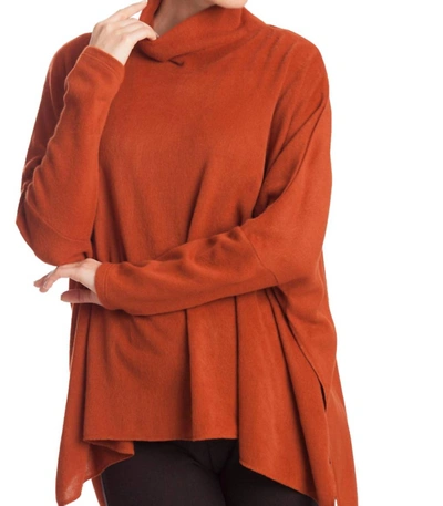 Angel Cowl Neck Oversized Sweater In Rust In Brown