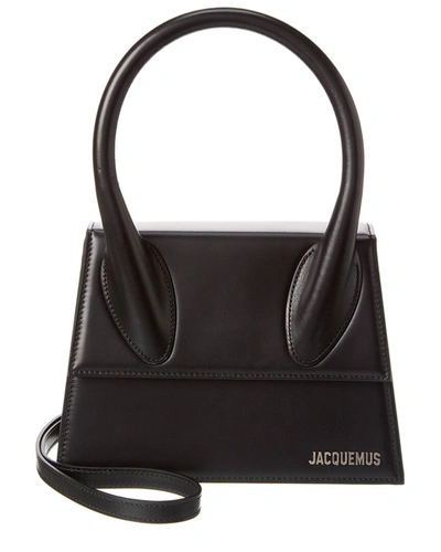 Jacquemus Le Grand Chiquito Leather Shoulder Bag In Black