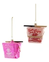Cody Foster & Co. Chinese Take Out Box Pink Set Of 2 Ornaments