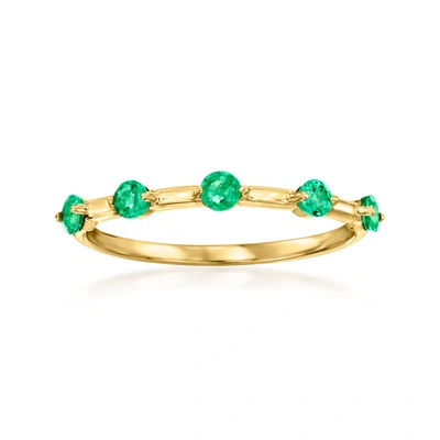 Rs Pure By Ross-simons Emerald Station Ring In 14kt Yellow Gold In Green