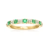 ROSS-SIMONS EMERALD AND . DIAMOND RING IN 18KT YELLOW GOLD