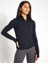 Girlfriend Collective Reset Mock Neck Half Zip In Black