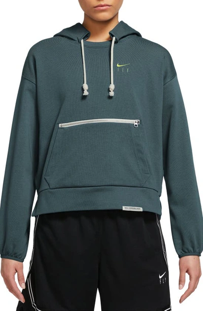 Nike Women's Dri-fit Swoosh Fly Standard Issue Pullover Basketball Hoodie In Green