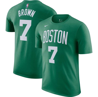 Nike Men's  Jaylen Brown Kelly Green Boston Celtics Icon 2022/23 Name And Number Performance T-shirt
