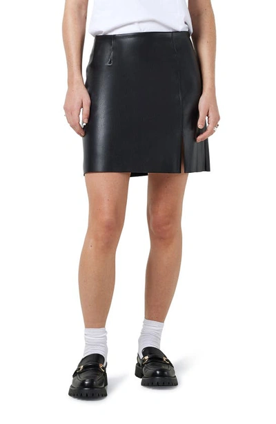Noisy May Clara Faux Leather Miniskirt In Black