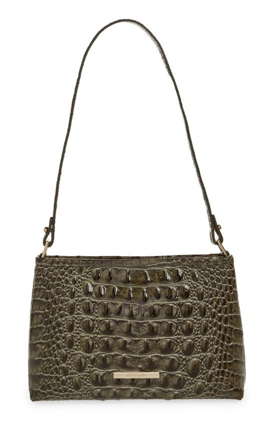 Brahmin Lorelei Croc Embossed Leather Shoulder Bag In Hunter