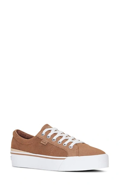 Keds Jump Kick Duo Leather Lace-up Sneaker In Taupe
