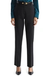 Reiss Black Petite Slim Fit Wool Blend Trousers In Black