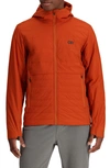 Outdoor Research Shadow Water Resistant Insulated Hooded Jacket In Terra