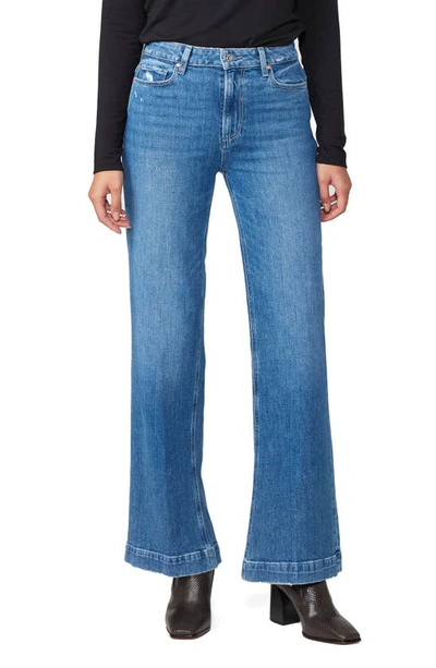 Paige Womens Flamenco Distressed Anessa Raw-cuff Straight-leg Stretch-denim Blend Jeans