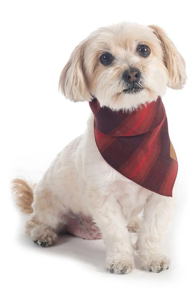 Pendleton Plaid Dog Bandana In Red Ombre