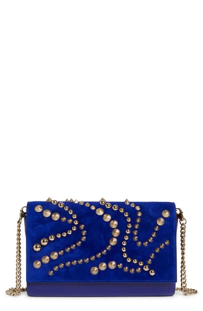 Christian Louboutin Paloma Leather Embellished Clutch Bag In Galactiqueen