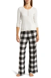 Honeydew Intimates Snowed In Pajamas In Ivory Check