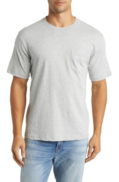 Johnnie-o Dale Heathered Pocket T-shirt In Heather Gray