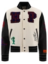 Heron Preston Preston Multi-patch Varsity Jacket In White