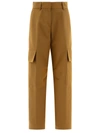 Palm Angels Tailored Cotton Blend Cargo Pants In Brown