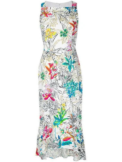 Peter Pilotto Sleeveless Floral Print Dress In White