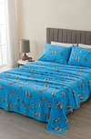 Woven & Weft Holiday Print Turkish Cotton Sheet Set In Otters In Snow