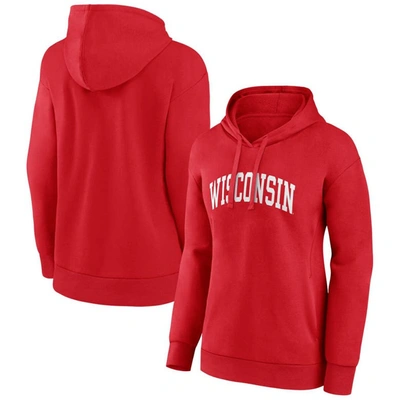 FANATICS FANATICS BRANDED RED WISCONSIN BADGERS BASIC ARCH PULLOVER HOODIE