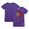 MITCHELL & NESS UNISEX MITCHELL & NESS  PURPLE TORONTO RAPTORS HARDWOOD CLASSICS MVP THROWBACK LOGO T-SHIRT