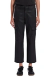 7 For All Mankind Logan Coated Cropped Cargo Jeans In Coated Black