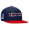Fanatics Branded  Navy/red New York Rangers Authentic Pro Rink Two-tone Snapback Hat In Navy