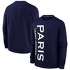 Nike Paris Saint-germain Club  Men's Soccer Crew-neck French Terry Sweatshirt In Navy
