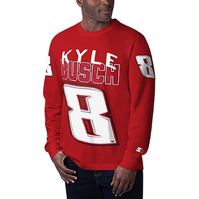 Starter Red Kyle Busch Clutch Hit Graphic Long Sleeve T-shirt