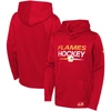 FANATICS YOUTH FANATICS BRANDED RED CALGARY FLAMES AUTHENTIC PRO PULLOVER HOODIE