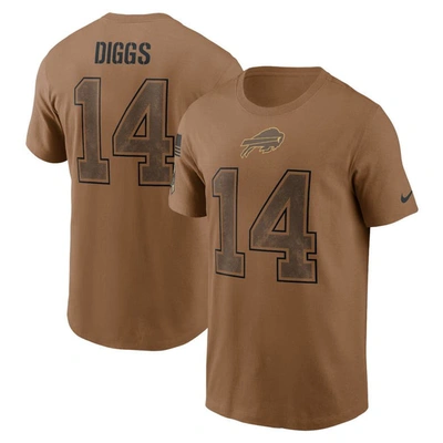 Nike Men's  Stefon Diggs Brown Distressed Buffalo Bills 2023 Salute To Service Name And Number T-shir