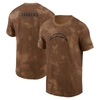 NIKE NIKE  BROWN LOS ANGELES CHARGERS 2023 SALUTE TO SERVICE SIDELINE T-SHIRT