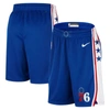 NIKE NIKE ROYAL PHILADELPHIA 76ERS SWINGMAN ICON EDITION SHORTS