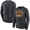 Fanatics Men's  Heather Charcoal Distressed Phoenix Suns Front Court Press Snow Wash Long Sleeve T-sh In Heather Charcoal