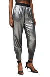 Allsaints Nala Tapered Relaxed Pants In Gunmetal Grey