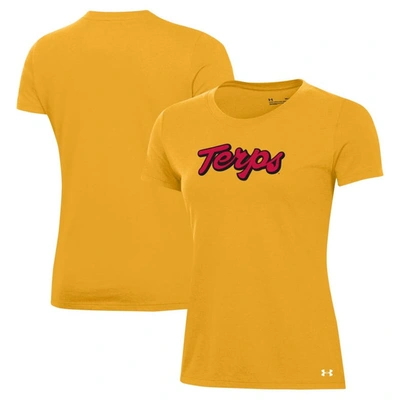 UNDER ARMOUR UNDER ARMOUR GOLD MARYLAND TERRAPINS SCRIPT GOLD OUT T-SHIRT