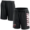 Fanatics Branded Black Miami Heat Post Up Mesh Shorts In Black