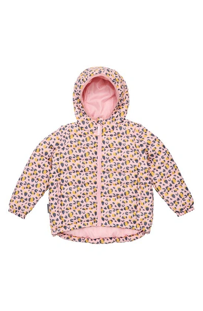 Snapper Rock Kids' Girls Toddler Child Leopard Love 2 In 1 Puffer Jacket In Pink