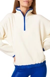 Sweaty Betty Compass Half Zip Fleece Pullover In Studio White
