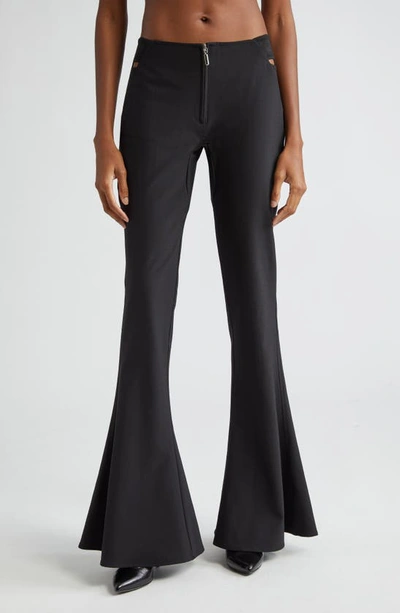 Jean Paul Gaultier + Knwls Cutout Woven Flared Pants In Black